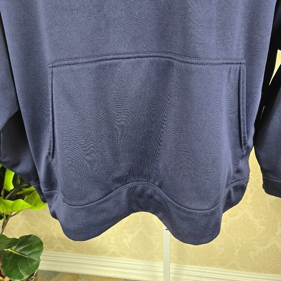 AND1 Size XL Navy Blue Drawstring Hoodie Sweatshirt Kangaroo Pocket Casual - Picture 4 of 11
